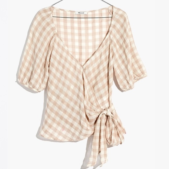 Madewell Tops - Madewell Plaid Sweetheart Check Gingham Top L